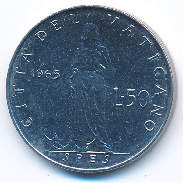 Ватикан, 50 лир (1965 г.)