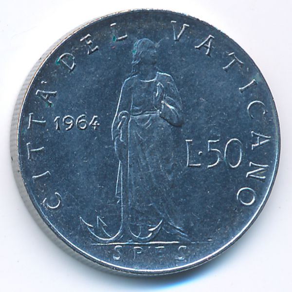 Ватикан, 50 лир (1964 г.)