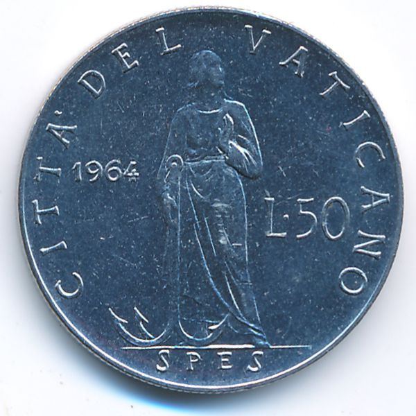 Ватикан, 50 лир (1964 г.)