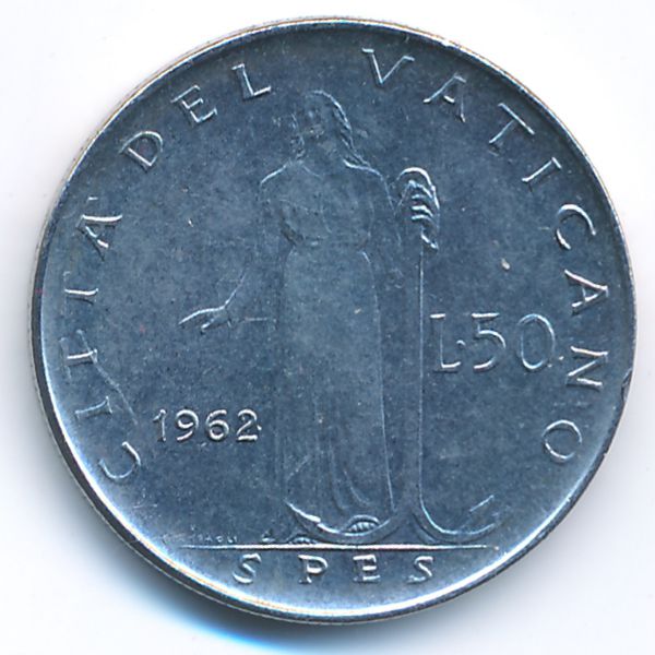 Ватикан, 50 лир (1962 г.)