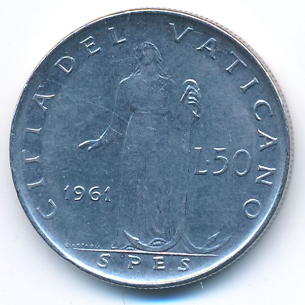 Ватикан, 50 лир (1961 г.)