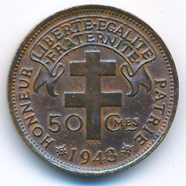 Французская Экваториальная Африка, 50 сентим (1943 г.)