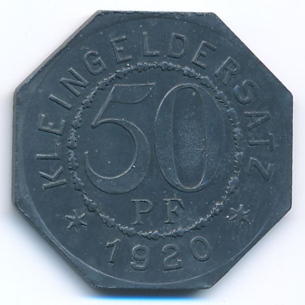 Мергентхайм., 50 пфеннигов (1920 г.)