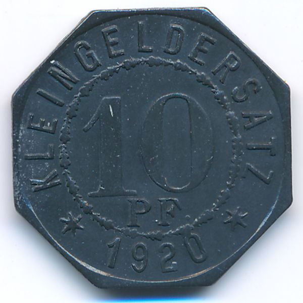 Мергентхайм., 10 пфеннигов (1920 г.)