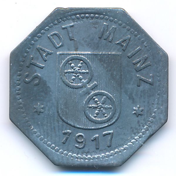 Майнц., 10 пфеннигов (1917 г.)