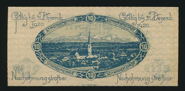 Нотгельды Австрии, 10 геллеров (1920 г.)