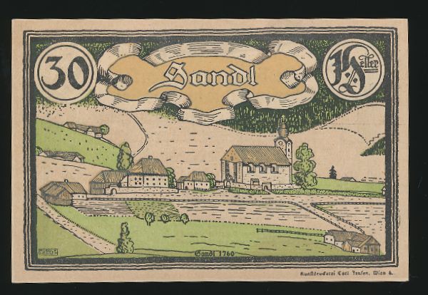 Нотгельды Австрии, 30 геллеров (1920 г.)
