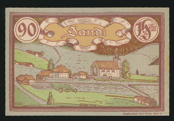 Нотгельды Австрии, 90 геллеров (1920 г.)