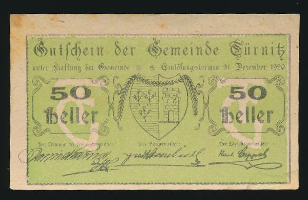 Нотгельды Австрии, 50 геллеров (1920 г.)