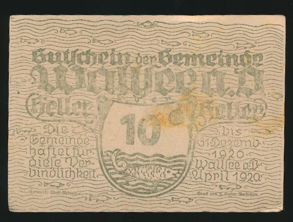 Нотгельды Австрии, 10 геллеров (1920 г.)