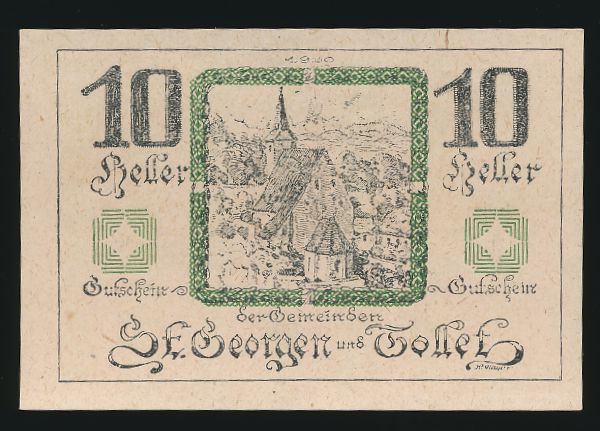 Нотгельды Австрии, 10 геллеров (1921 г.)