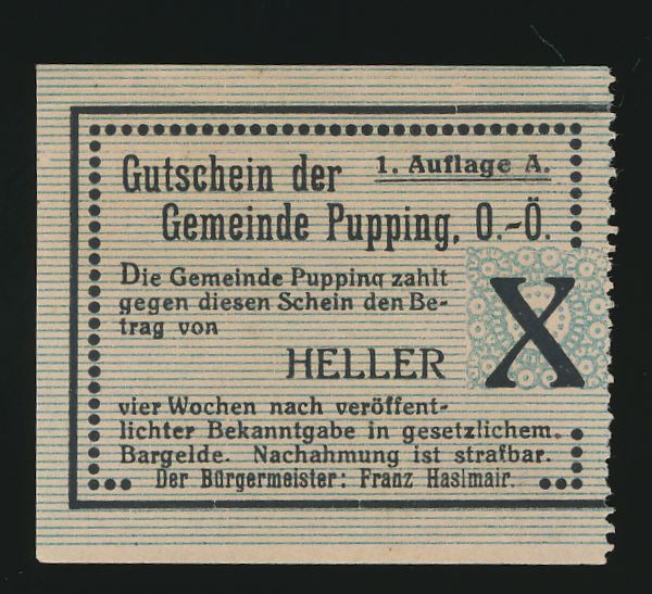 Нотгельды Австрии, 10 геллеров (1920 г.)