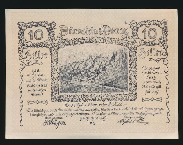 Нотгельды Австрии, 10 геллеров (1920 г.)