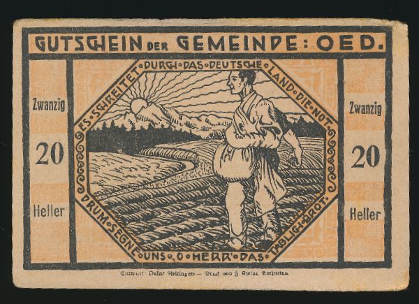 Нотгельды Австрии, 20 геллеров (1920 г.)