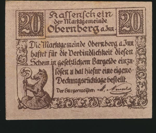 Нотгельды Австрии, 20 геллеров (1920 г.)