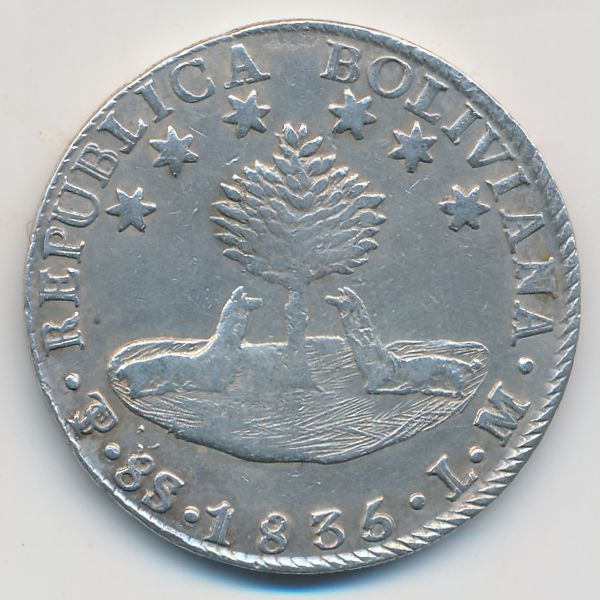 Боливия, 8 солей (1835 г.)