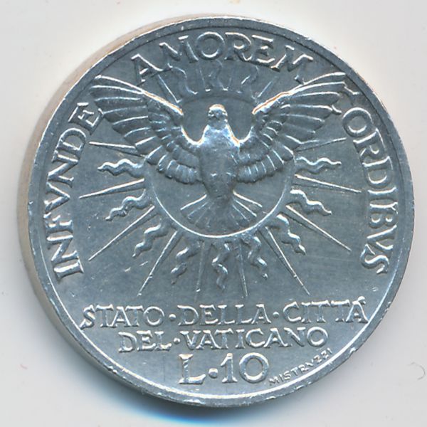 Ватикан, 10 лир (1939 г.)