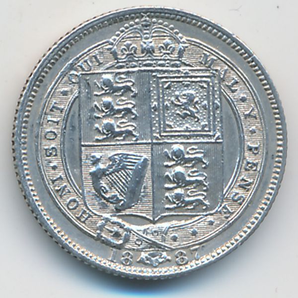 Великобритания, 6 пенсов (1887 г.)