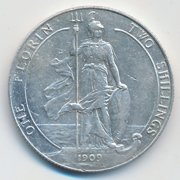Великобритания, 1 флорин (1909 г.)