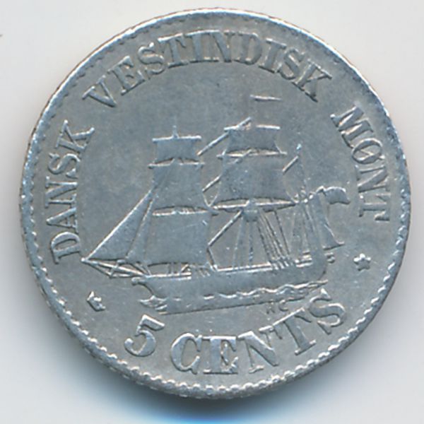 Датская Западная Индия, 5 центов (1859 г.)