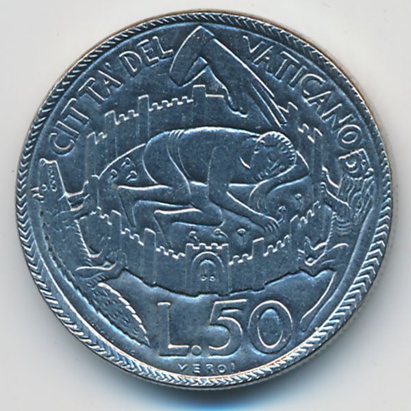 Ватикан, 50 лир (1975 г.)