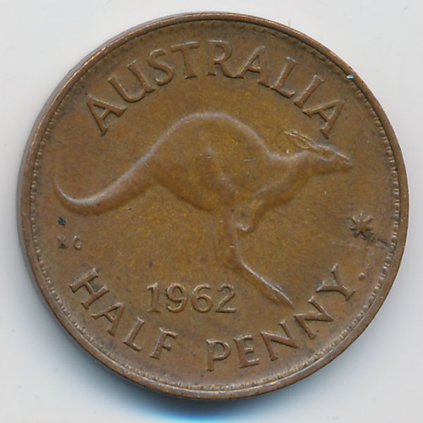 Австралия, 1/2 пенни (1962 г.)