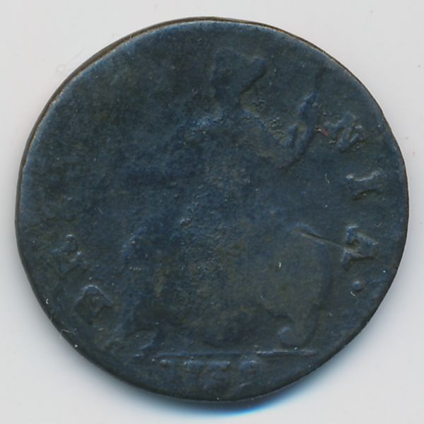 Великобритания, 1/2 пенни (1739 г.)