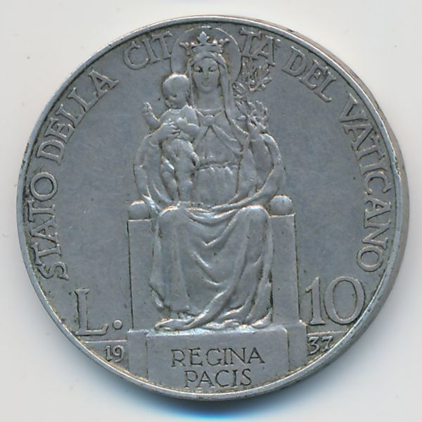 Ватикан, 10 лир (1937 г.)