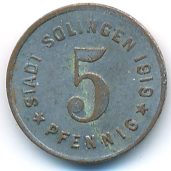 Золинген., 5 пфеннигов (1919 г.)