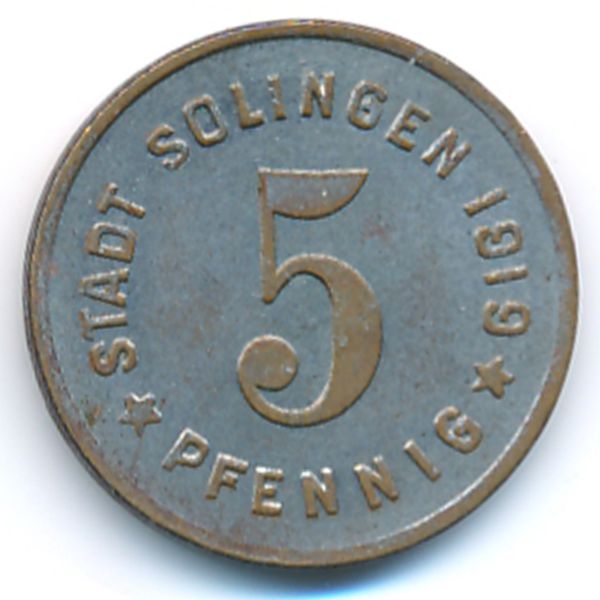 Золинген., 5 пфеннигов (1919 г.)