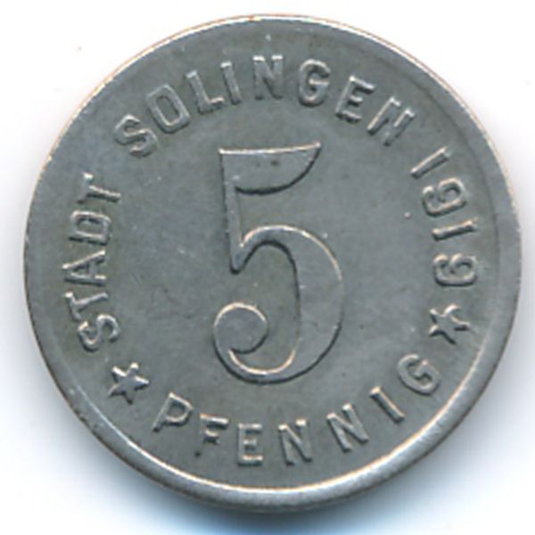 Золинген., 5 пфеннигов (1919 г.)