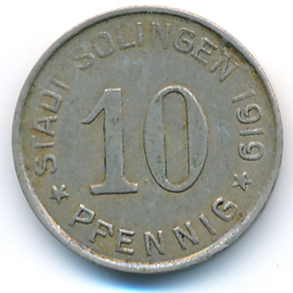 Золинген., 10 пфеннигов (1919 г.)