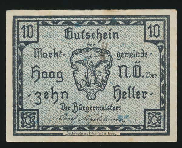 Нотгельды Австрии, 10 геллеров (1920 г.)