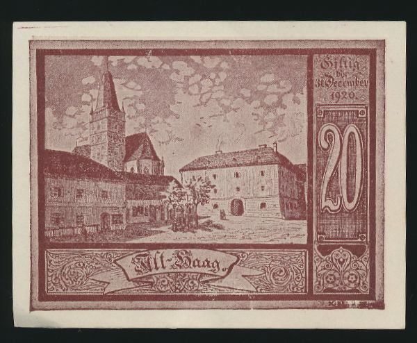 Нотгельды Австрии, 20 геллеров (1920 г.)