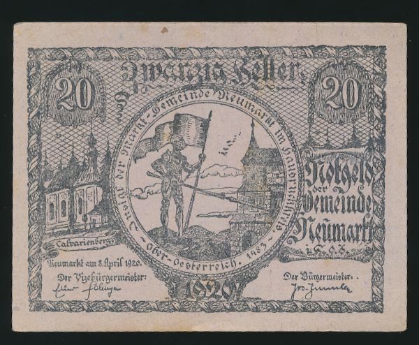 Нотгельды Австрии, 20 геллеров (1920 г.)