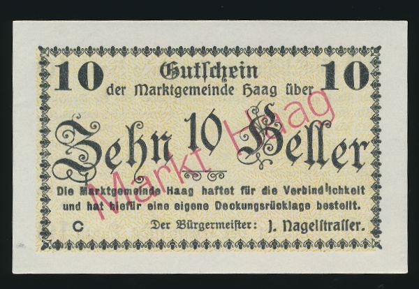 Нотгельды Австрии, 10 геллеров (1920 г.)