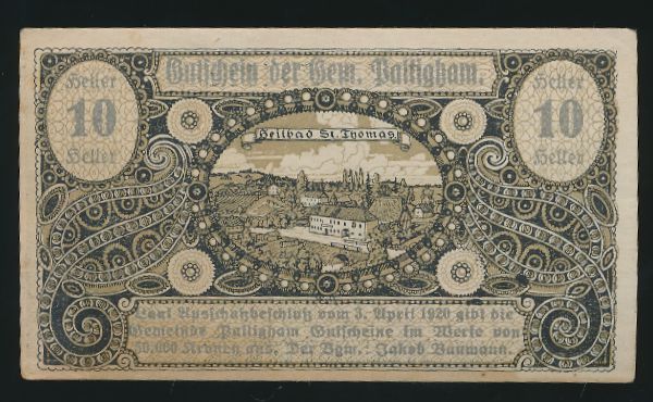 Нотгельды Австрии, 10 геллеров (1920 г.)