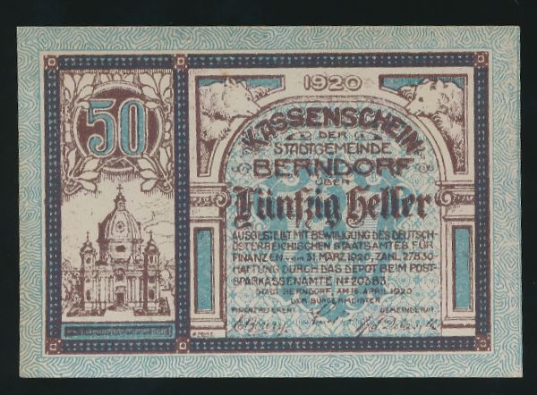 Нотгельды Австрии, 50 геллеров (1920 г.)