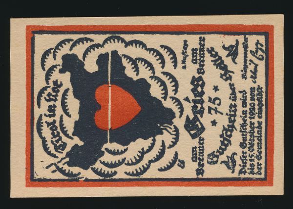 Нотгельды Австрии, 75 пфеннигов (1920 г.)