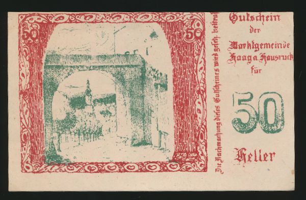 Нотгельды Австрии, 50 геллеров (1920 г.)
