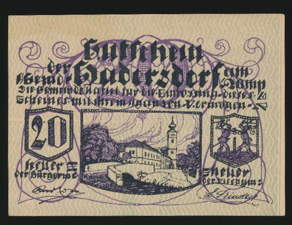 Нотгельды Австрии, 20 геллеров (1920 г.)