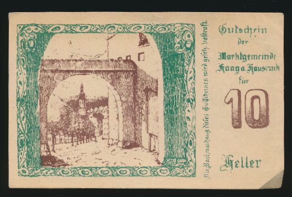 Нотгельды Австрии, 10 геллеров (1920 г.)