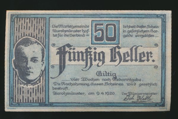 Нотгельды Австрии, 50 геллеров (1920 г.)