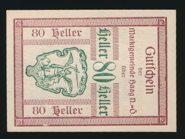 Нотгельды Австрии, 80 геллеров (1920 г.)