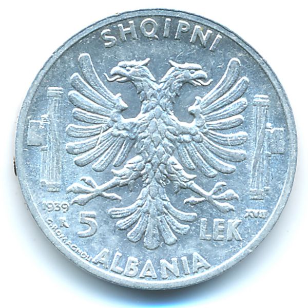 Албания, 5 лек (1939 г.)