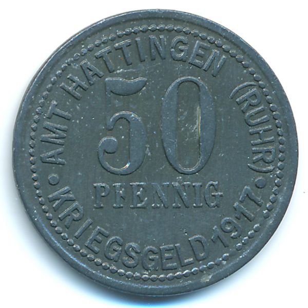 Хаттинген., 50 пфеннигов (1917 г.)