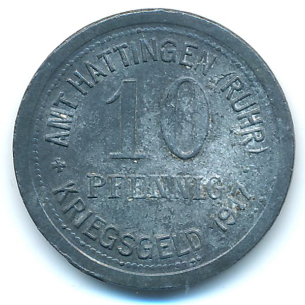 Хаттинген., 10 пфеннигов (1917 г.)