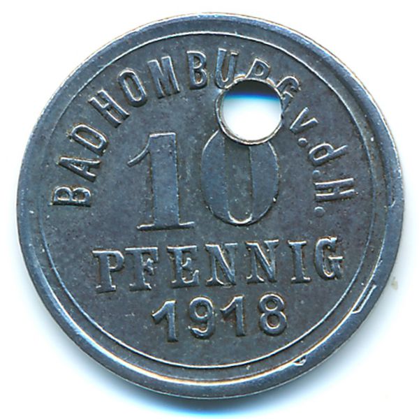 Хомбург., 10 пфеннигов (1918 г.)