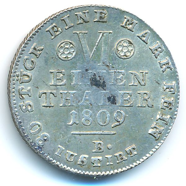 Вестфалия, 1/6 талера (1809 г.)