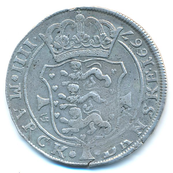 Дания, 4 марки (1667 г.)